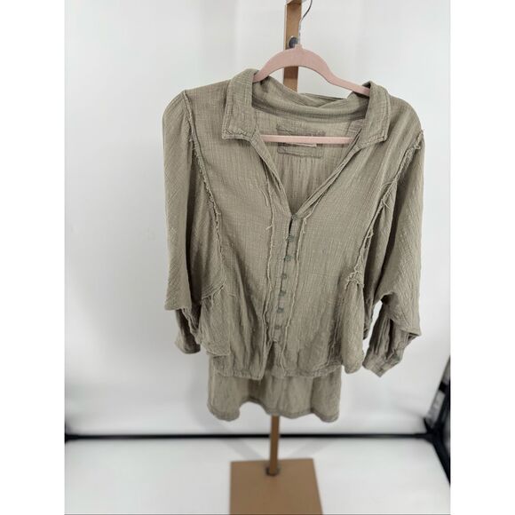 We the Free Gauzy Summer Daydream Oversized Button Down Womens Size Small - Picture 6 of 12